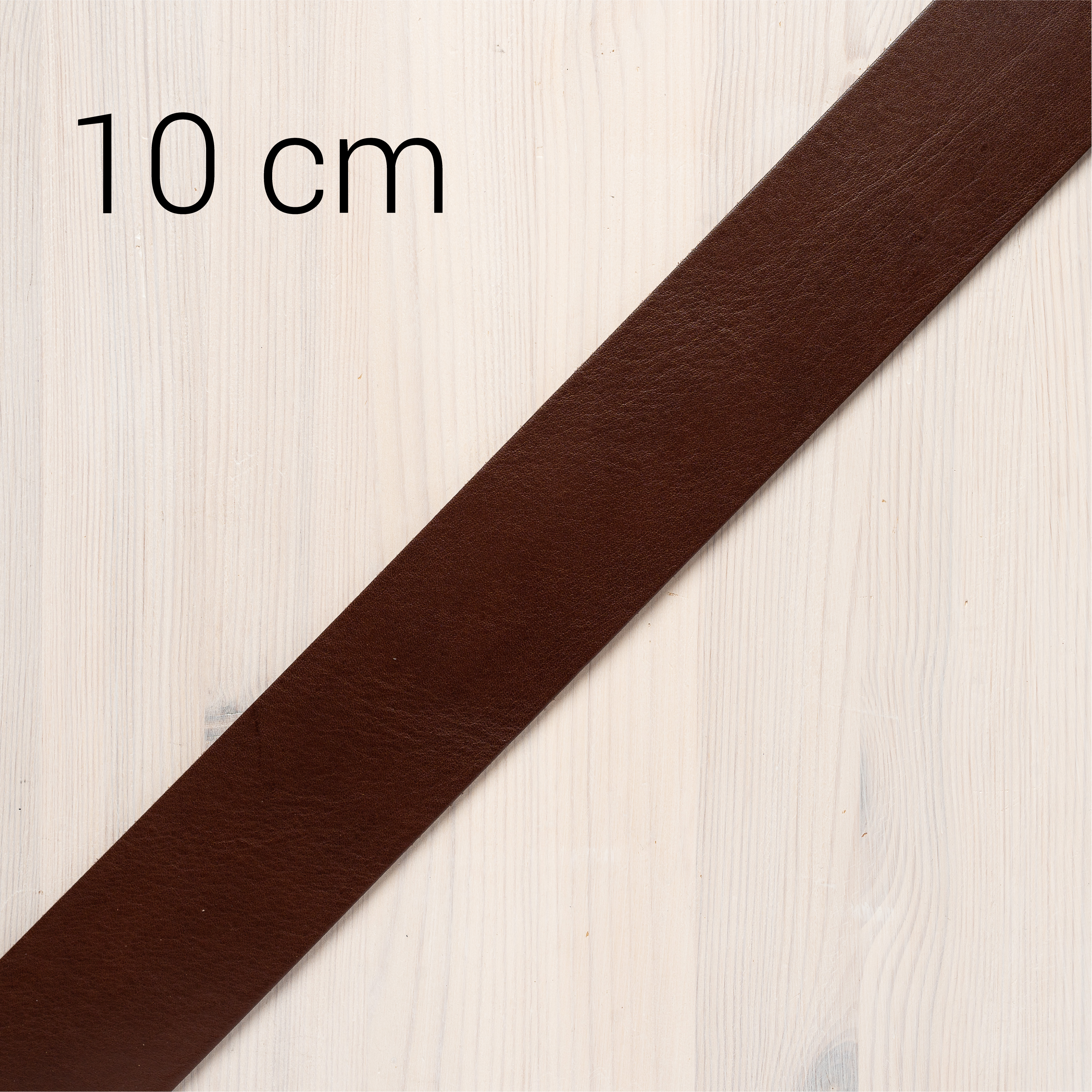 Leather strap for belt Dark brown 10 cm