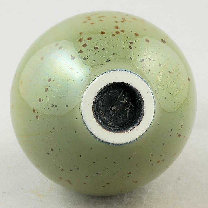 イサク・イサクソン　一点もの！ グリーンの花瓶  2000年代  (17cm)