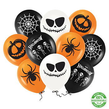 Ballongbukett 10-pack - Halloween Mix