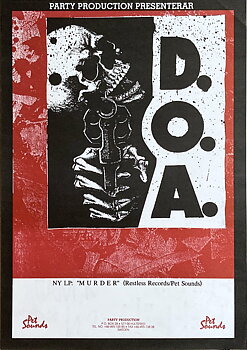 D.O.A - Svensk / Skandinavisk Turnéaffisch (1990) 