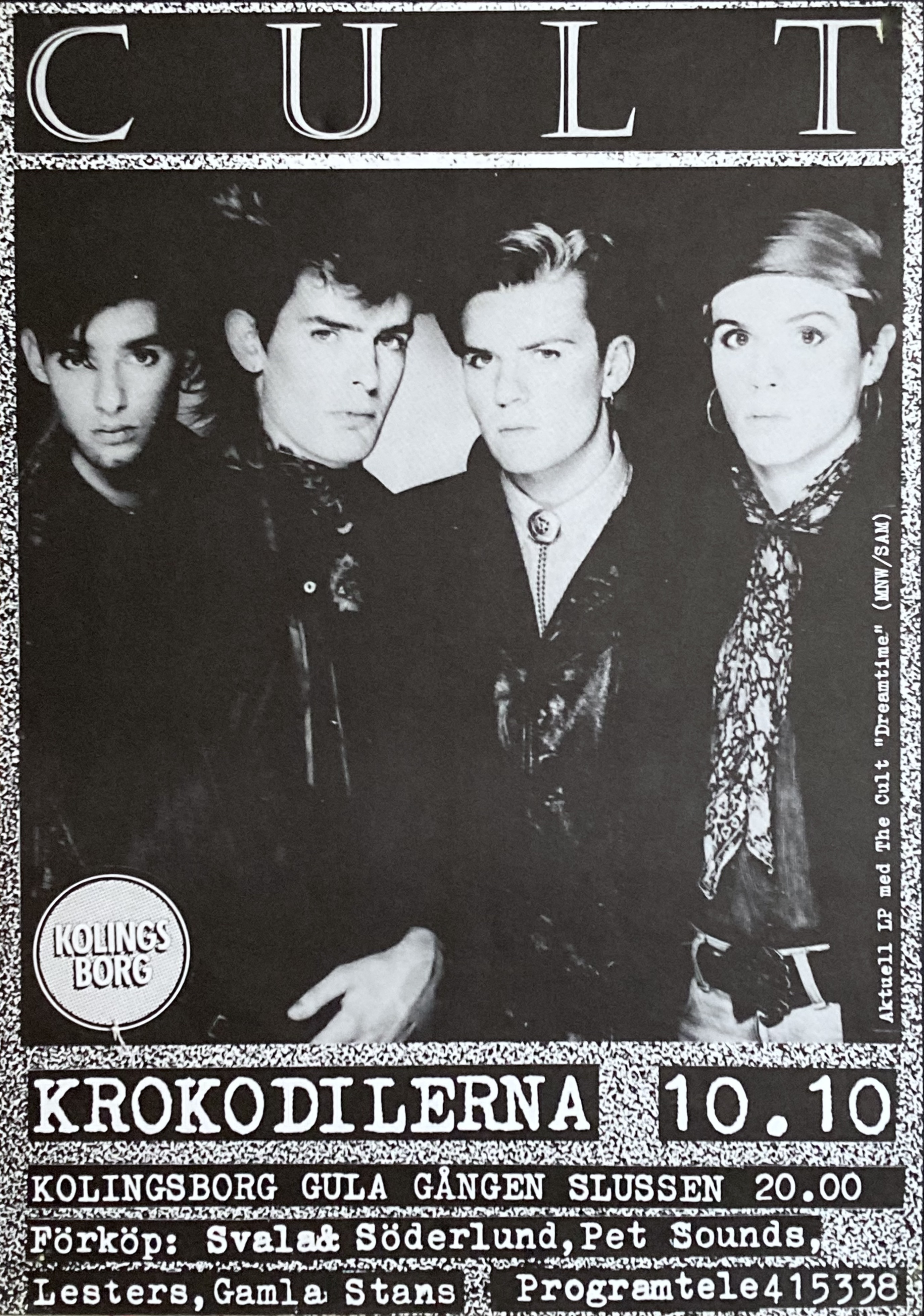 THE CULT - Stockholm 10 Oct Concert poster (1984)