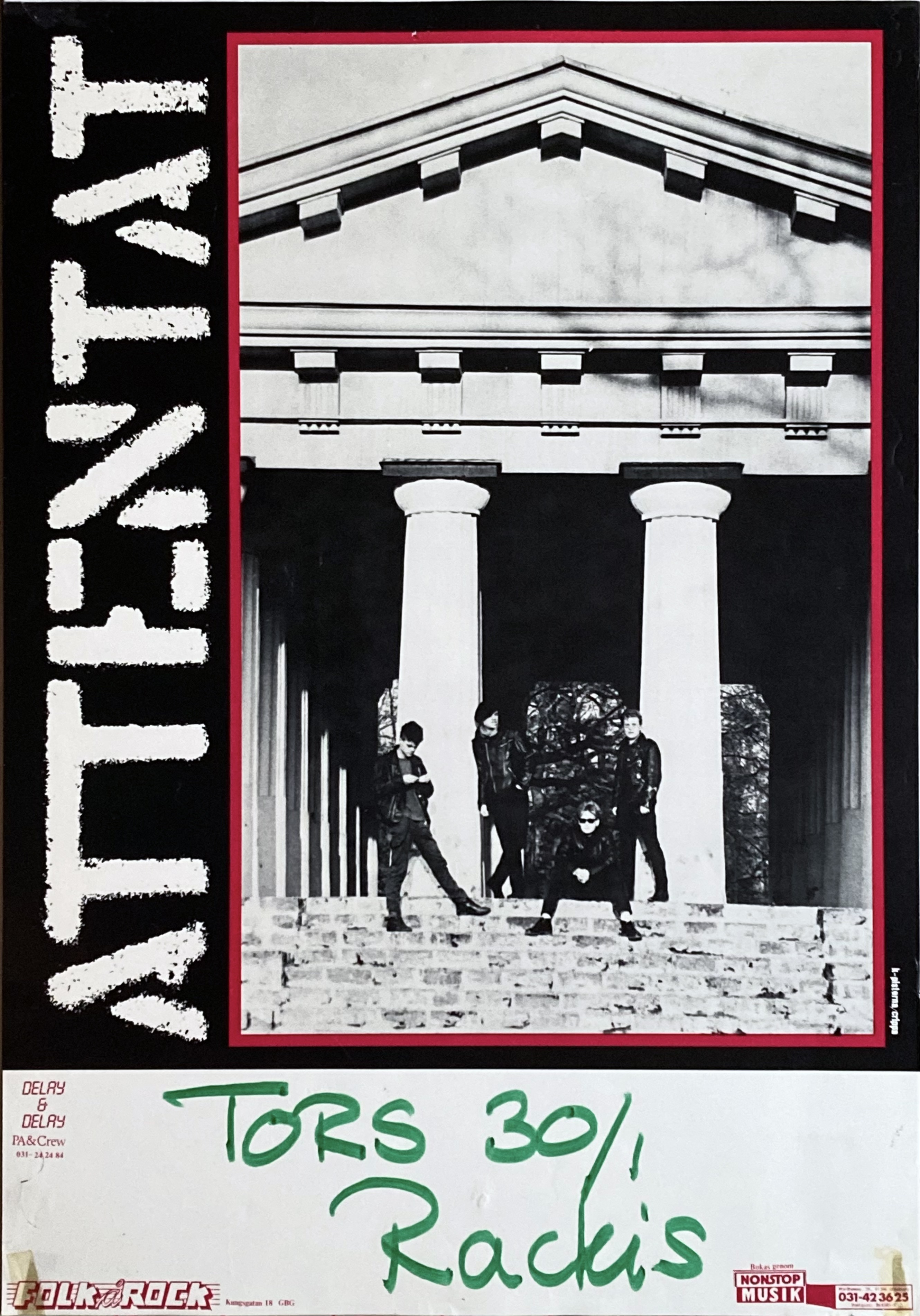 Nostalgipalatset - ATTENTAT - Stockholm 30 Jan Concert Poster (1986)