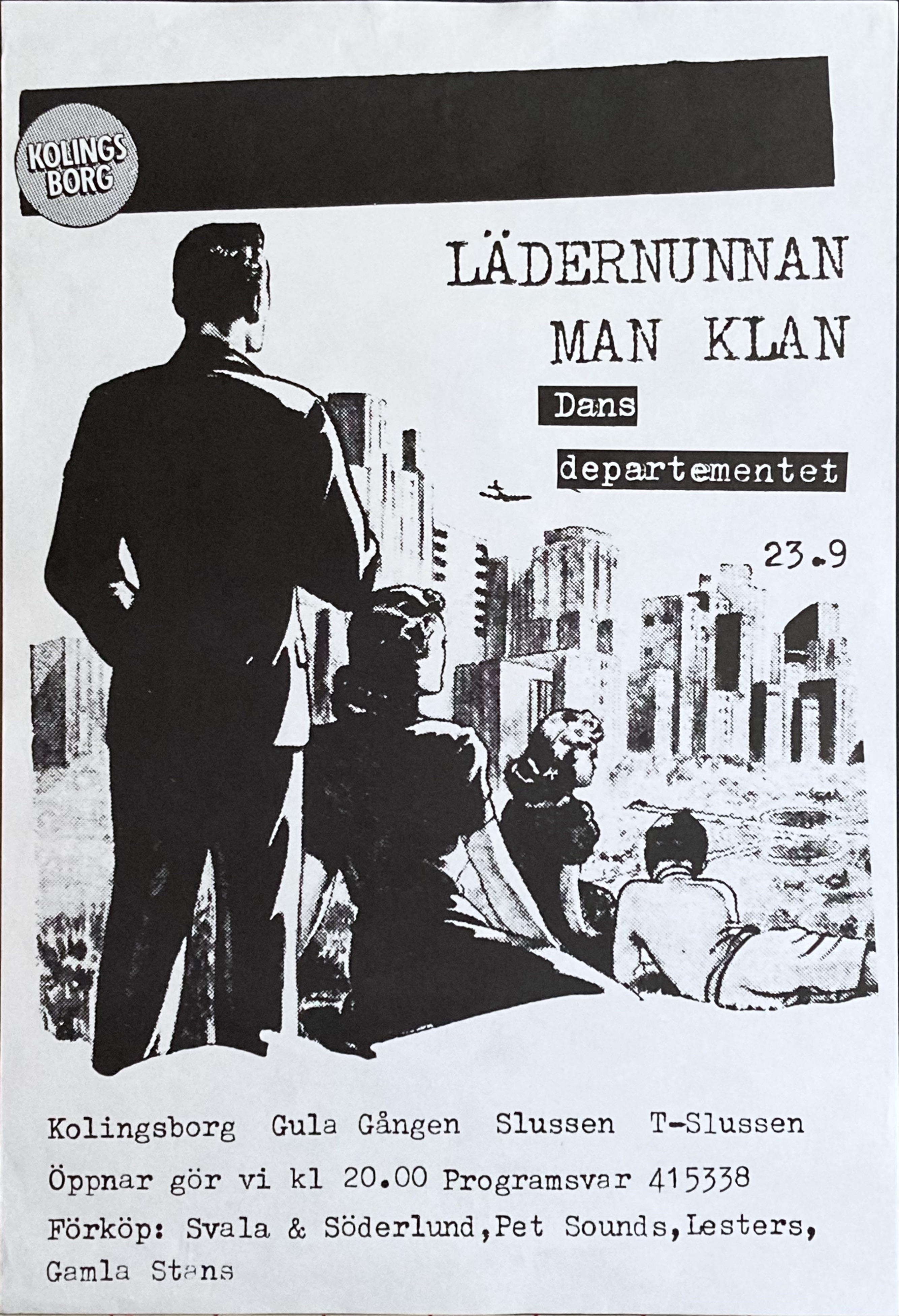 THE LEATHER NUN - Stockholm 23 Sep Concert poster (1984)