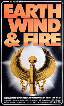 EARTH, WIND & FIRE - Stockholm 24 Feb Konsertaffisch (1982)