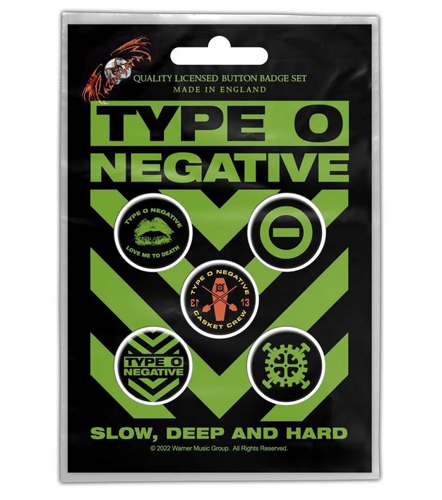 Type O Negative Slow, Deep & Hard Badge Pack