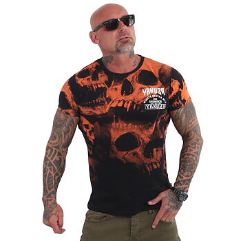 Muerte Skull V02 T-Shirt, black/orange