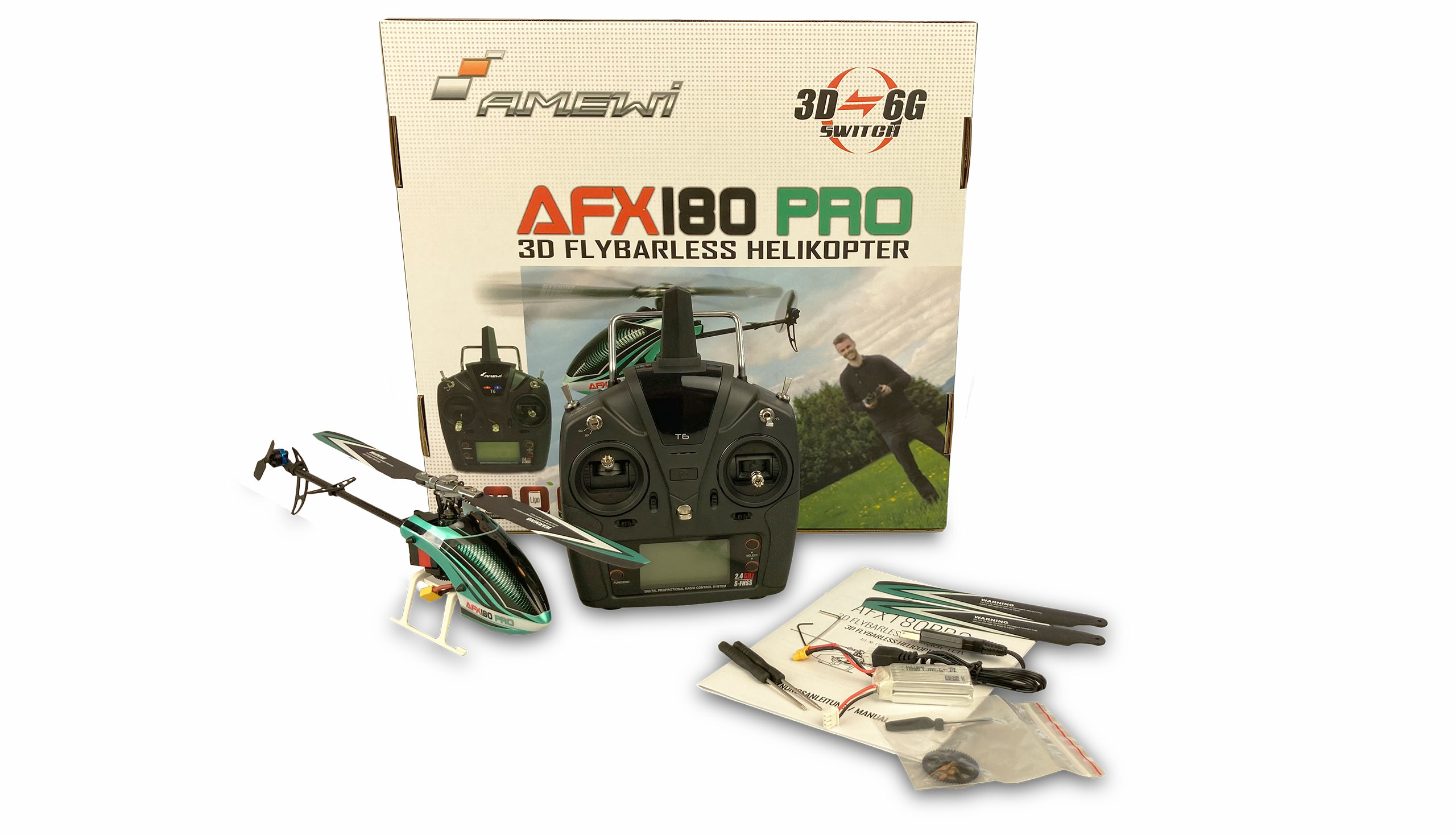 AFX180 Pro 3D Flybarless Helicopter 6-Chanel RTF 2,4Ghz - 2