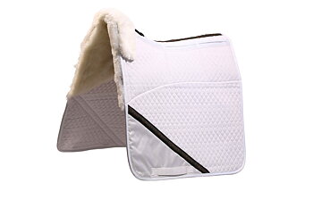 EDIX® Uni Dressyrschabrak, äkta Merinoull (inkl. 8 st ilägg), vit