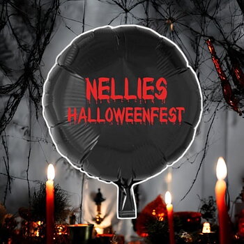 Ballong med valfritt namn "HALLOWEENFEST" 1