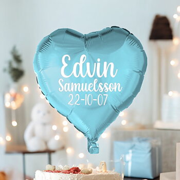 Ballong med valfritt namn, efternamn och datum - Dop