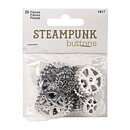 Blumenthal Lansing Buttons Steampunk Gears - Silver