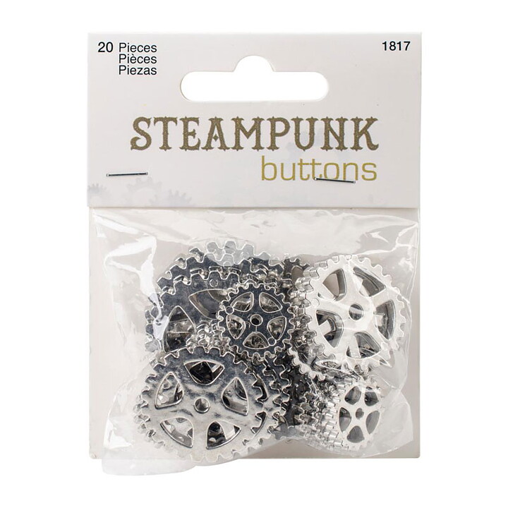 Blumenthal Lansing Buttons Steampunk Gears - Silver
