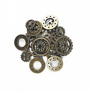 Blumenthal Lansing Buttons Steampunk Gears - Antique Gold
