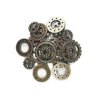 Blumenthal Lansing Buttons Steampunk Gears - Antique Gold