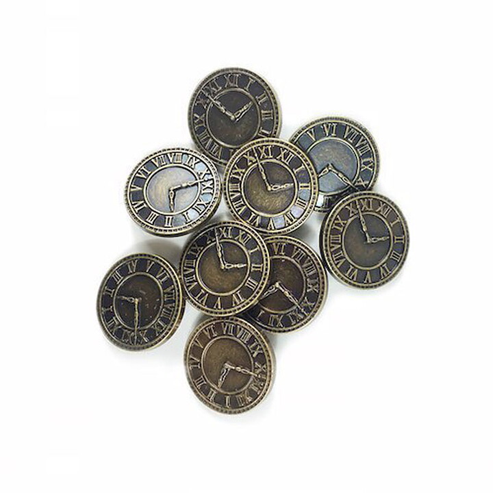 Blumenthal Lansing Buttons Steampunk Clock - Antique Gold