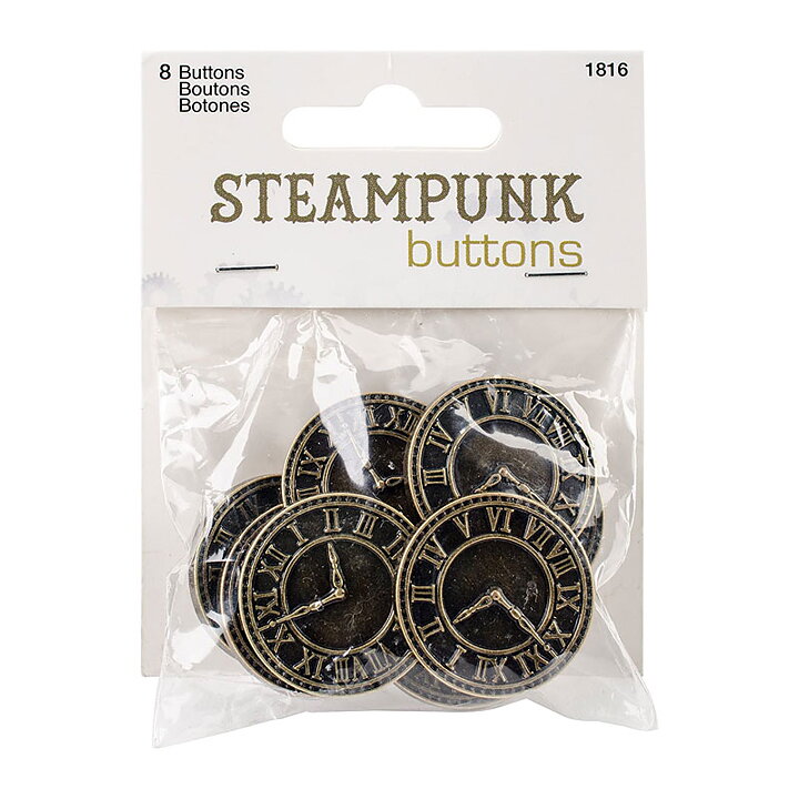 Blumenthal Lansing Buttons Steampunk Clock - Antique Gold