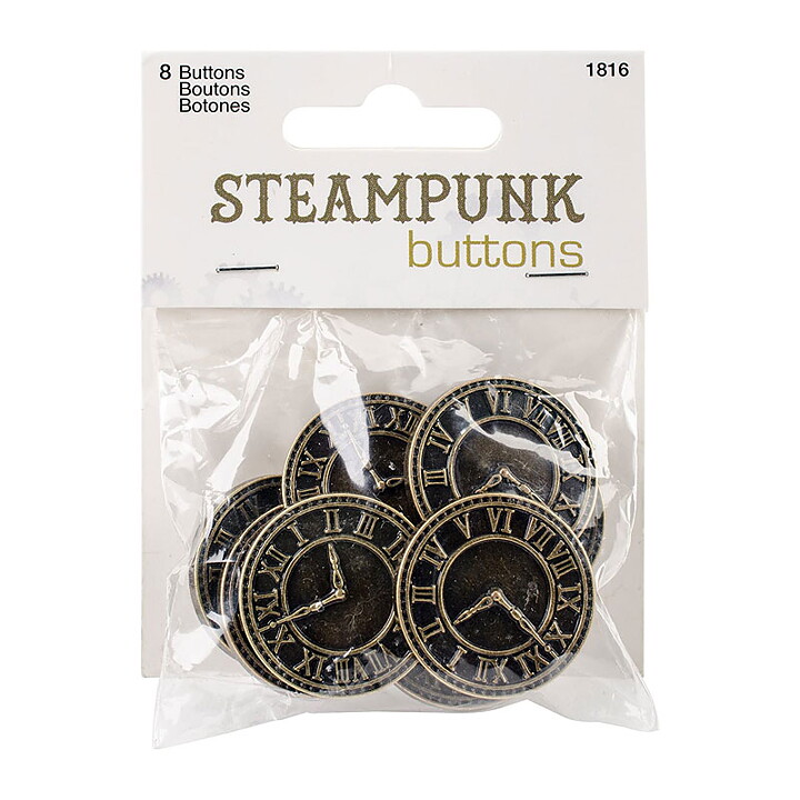 Blumenthal Lansing Buttons Steampunk Clock - Antique Gold