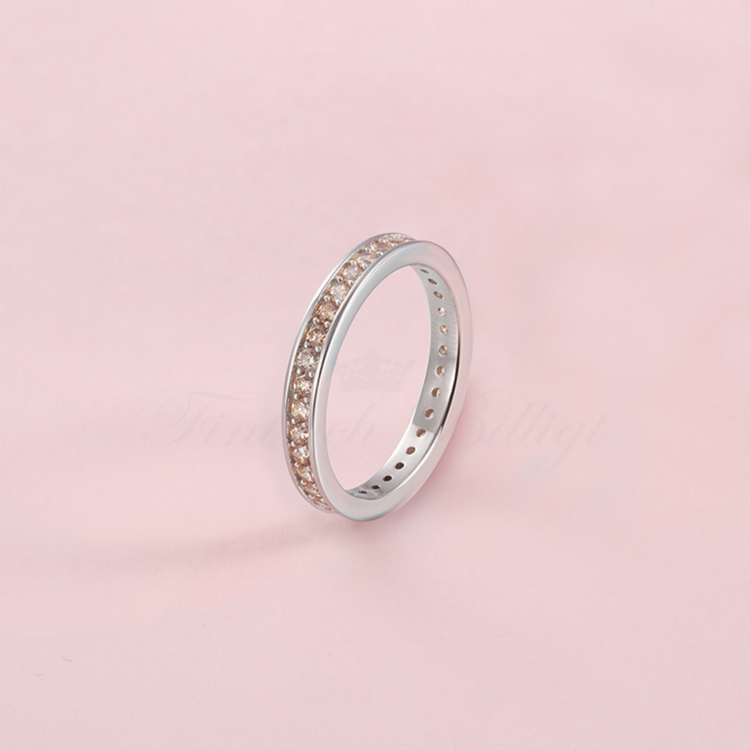 Eternity Champagne - 925s Silverring Cubic Zirconia i Kanalsättning Guld Champagne - 4