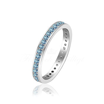 Eternity Blueberry - 925s sølvring med Cubic Zirconia i kanalindstilling lyseblå