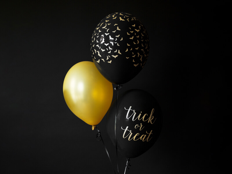 Ballonger Fladdermöss Svart Guld 6-pack - 3
