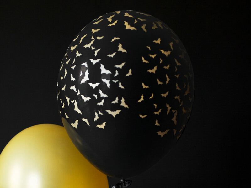 Ballonger Fladdermöss Svart Guld 6-pack - 2