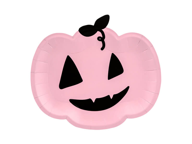 Papptallrikar Pumpa Rosa Halloween - 3