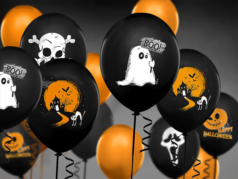 Ballonger Svarta Spöke 6-pack - 2
