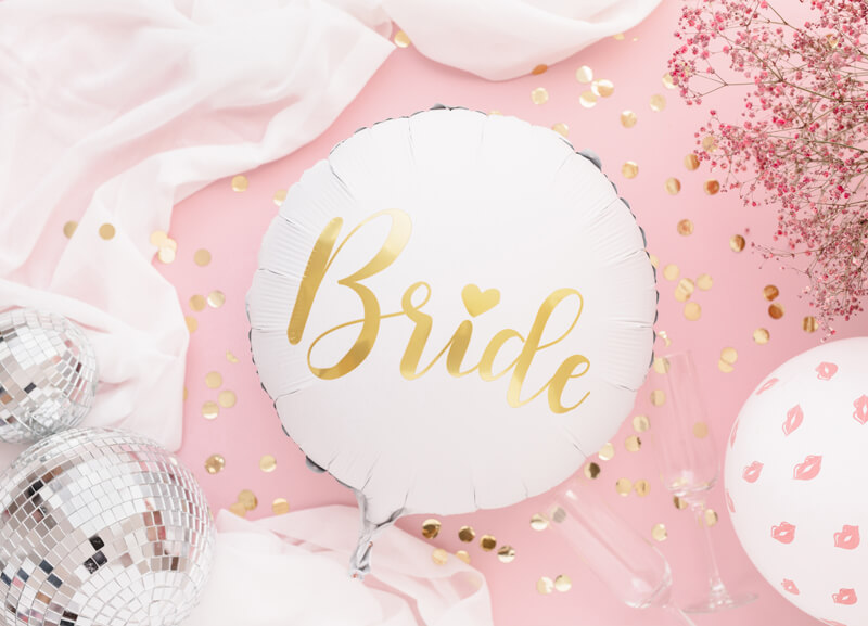 Folieballong Bride Vit Guld 
