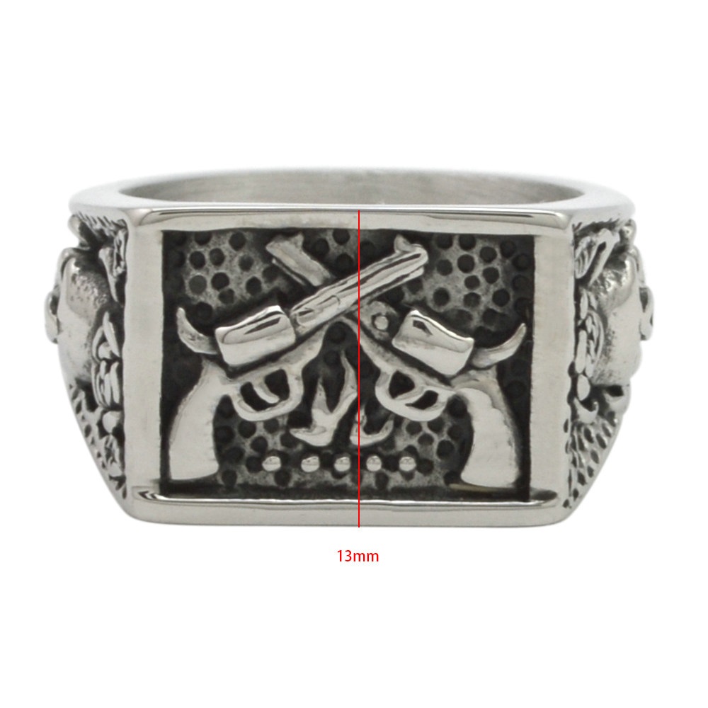 Skull &amp; Guns Ring. - 4