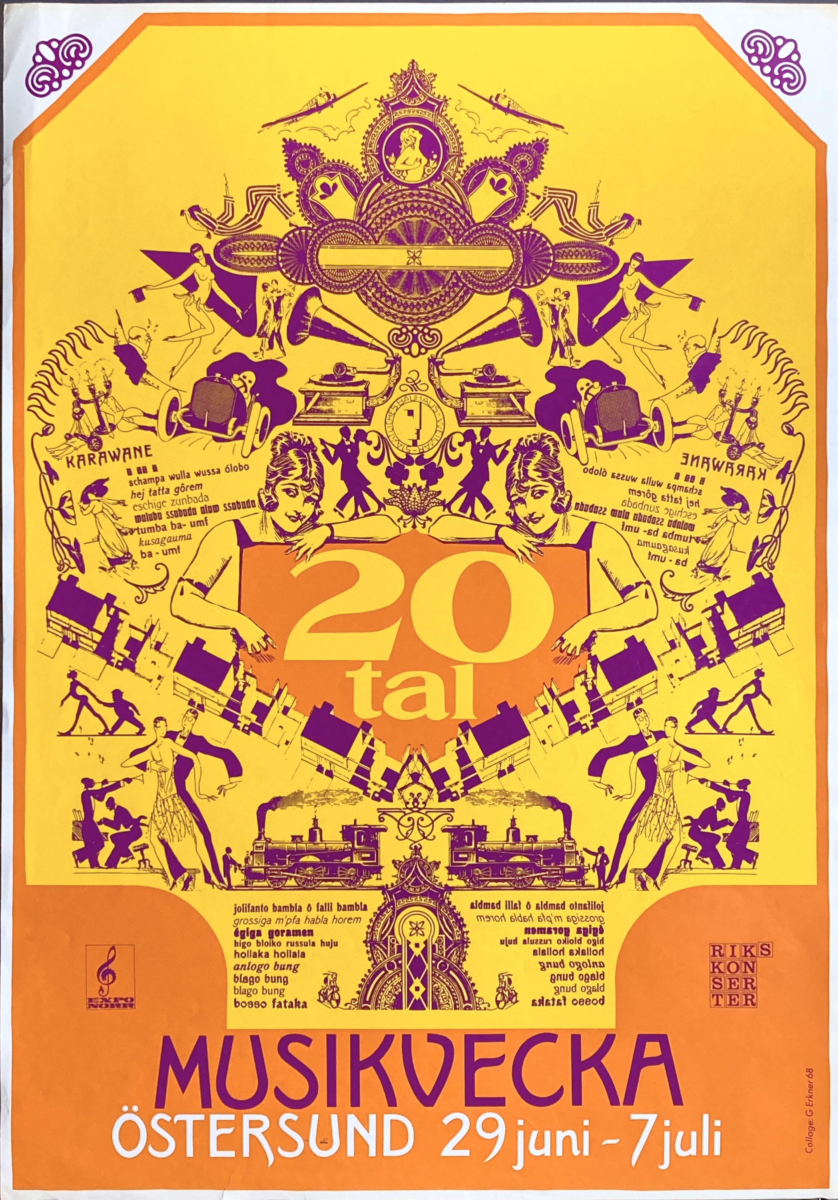 MUSIKVECKA I ÖSTERSUND 20-TAL - 29 Jun-7 Jul Concert poster (1968)