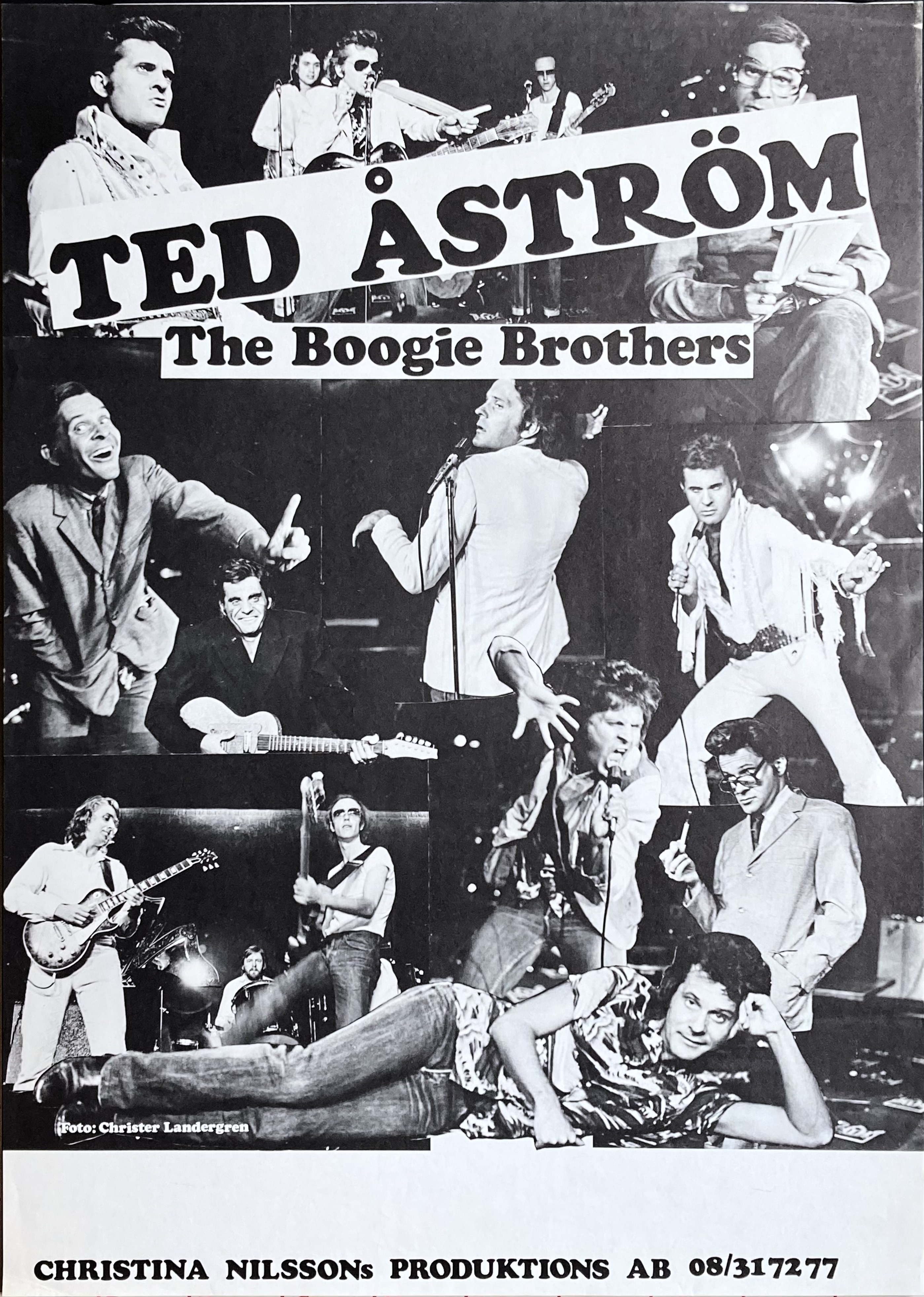 TED ÅSTRÖM, THE BOOGIE BROTHERS - Svensk / Skandinavisk Turnéaffisch (1970-tal) 