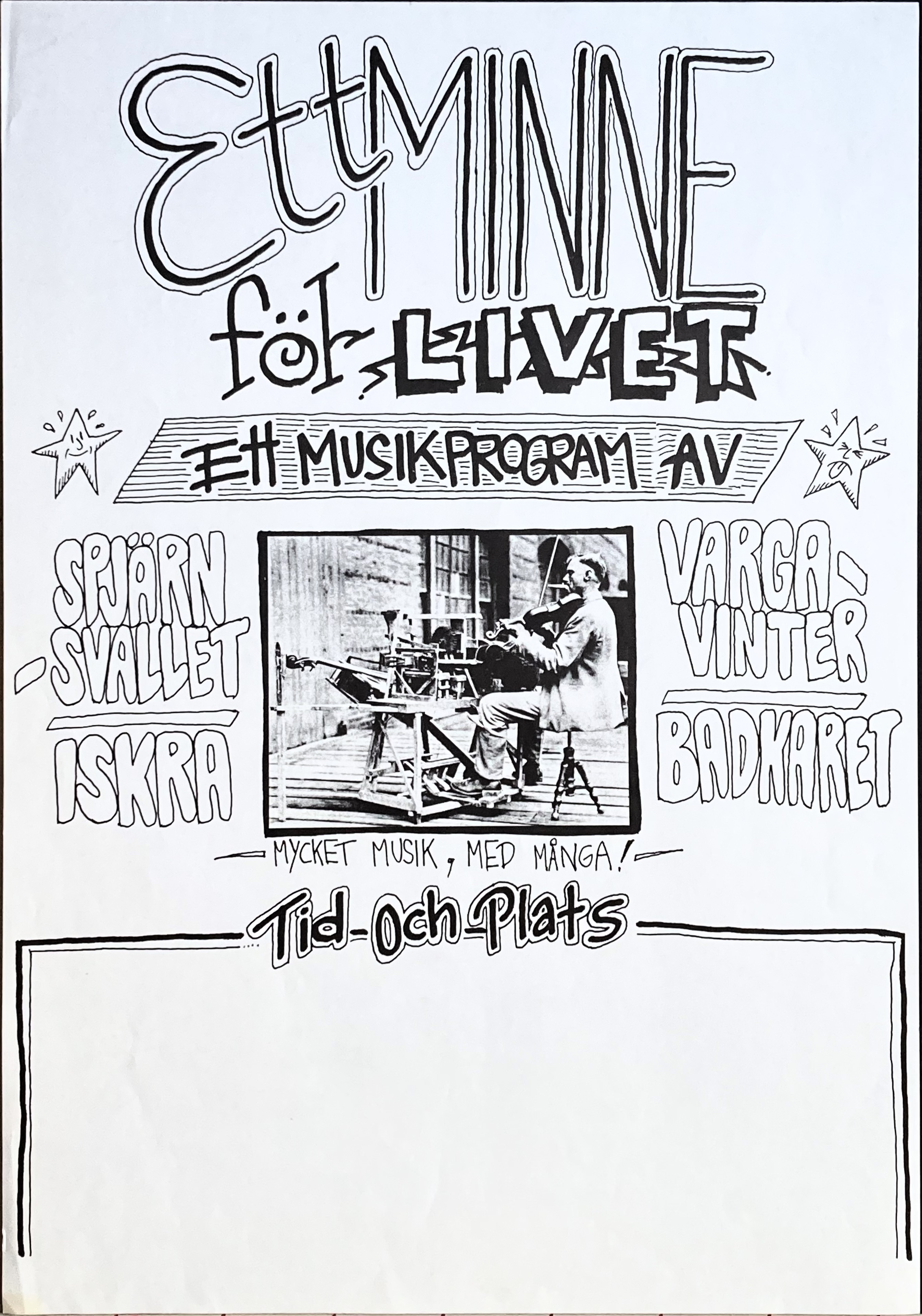 ISKRA, SPJÄRNSVALLET, VARGAVINTER, BADKARET - Swedish Concert poster (circa 1970's)