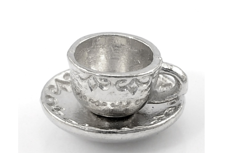 Charm , Coffee cup Silver