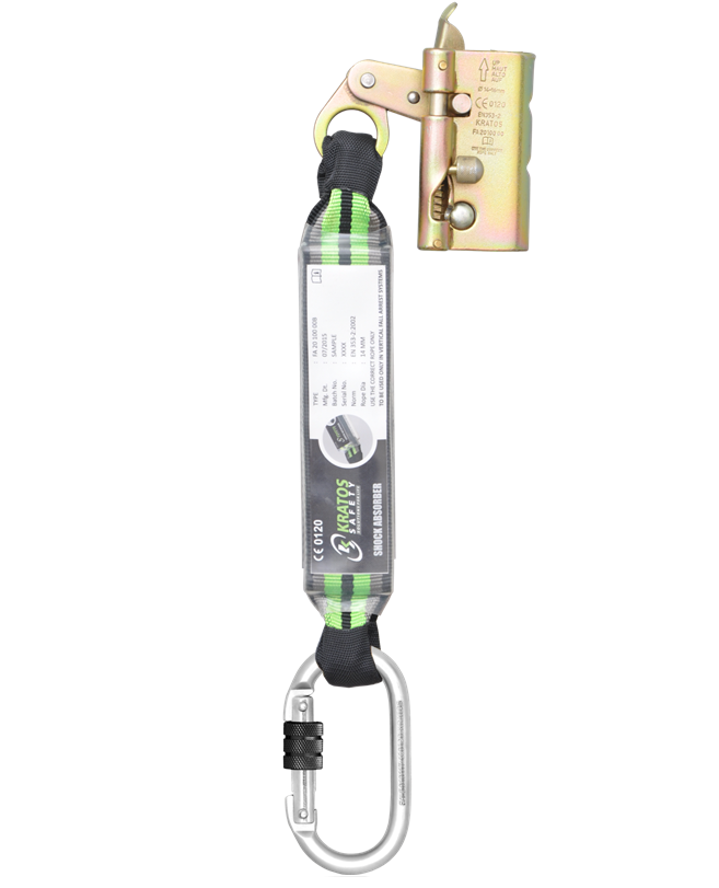 Glidlås med dämpare för fallskyddsrep / 14-16 mm