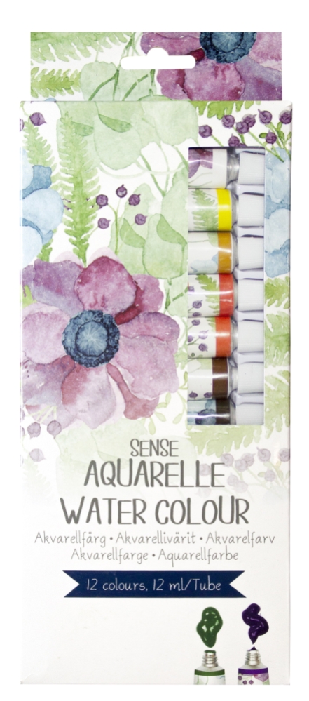Akvarellfärgset 12X12 ML