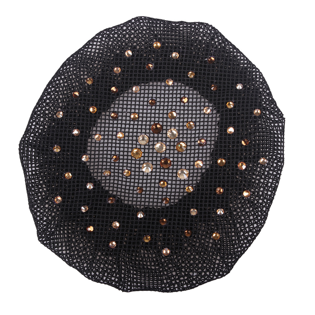 QHP Hair net with glitter stones - Black/Brown