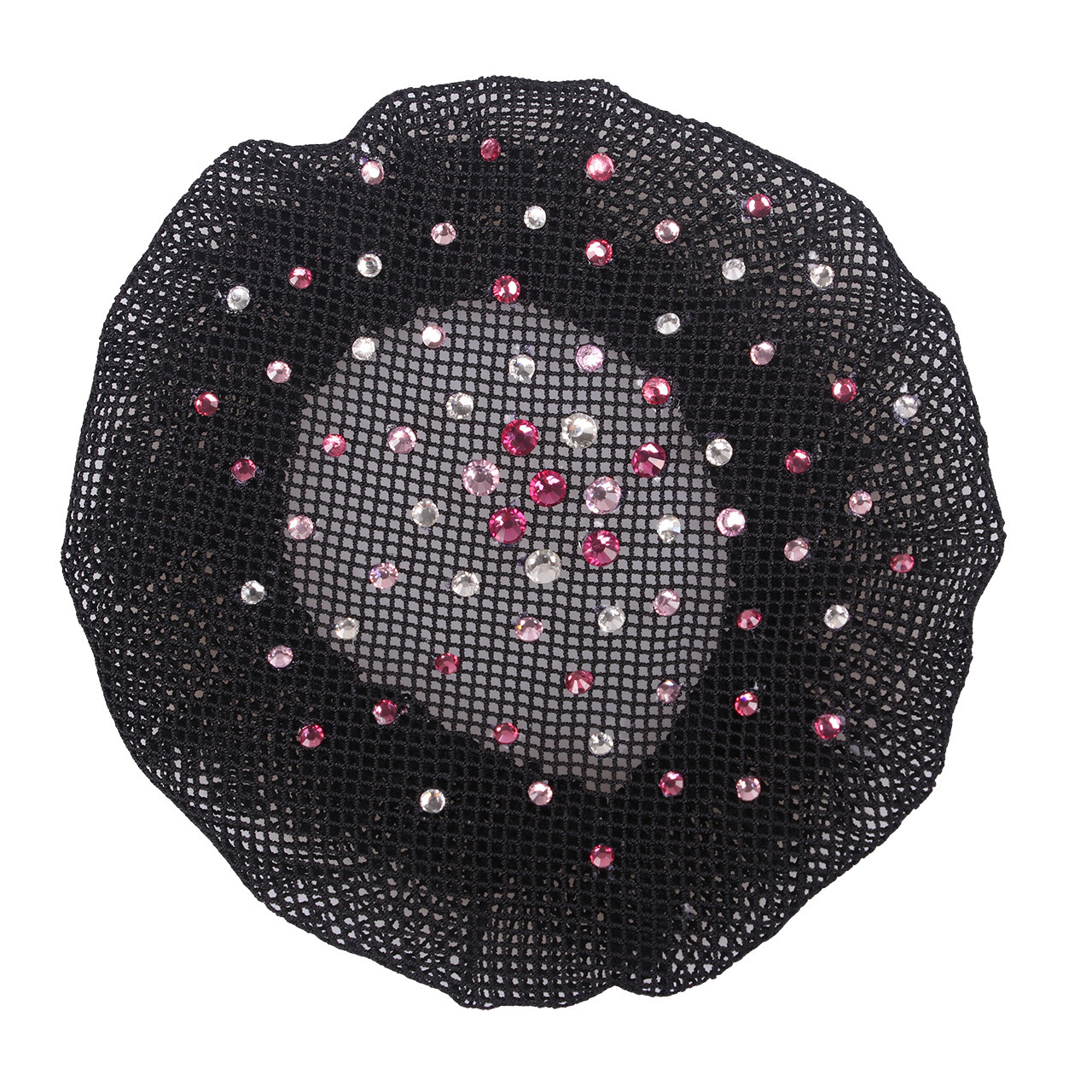 QHP Hair net with glitter stones - Black/Pink