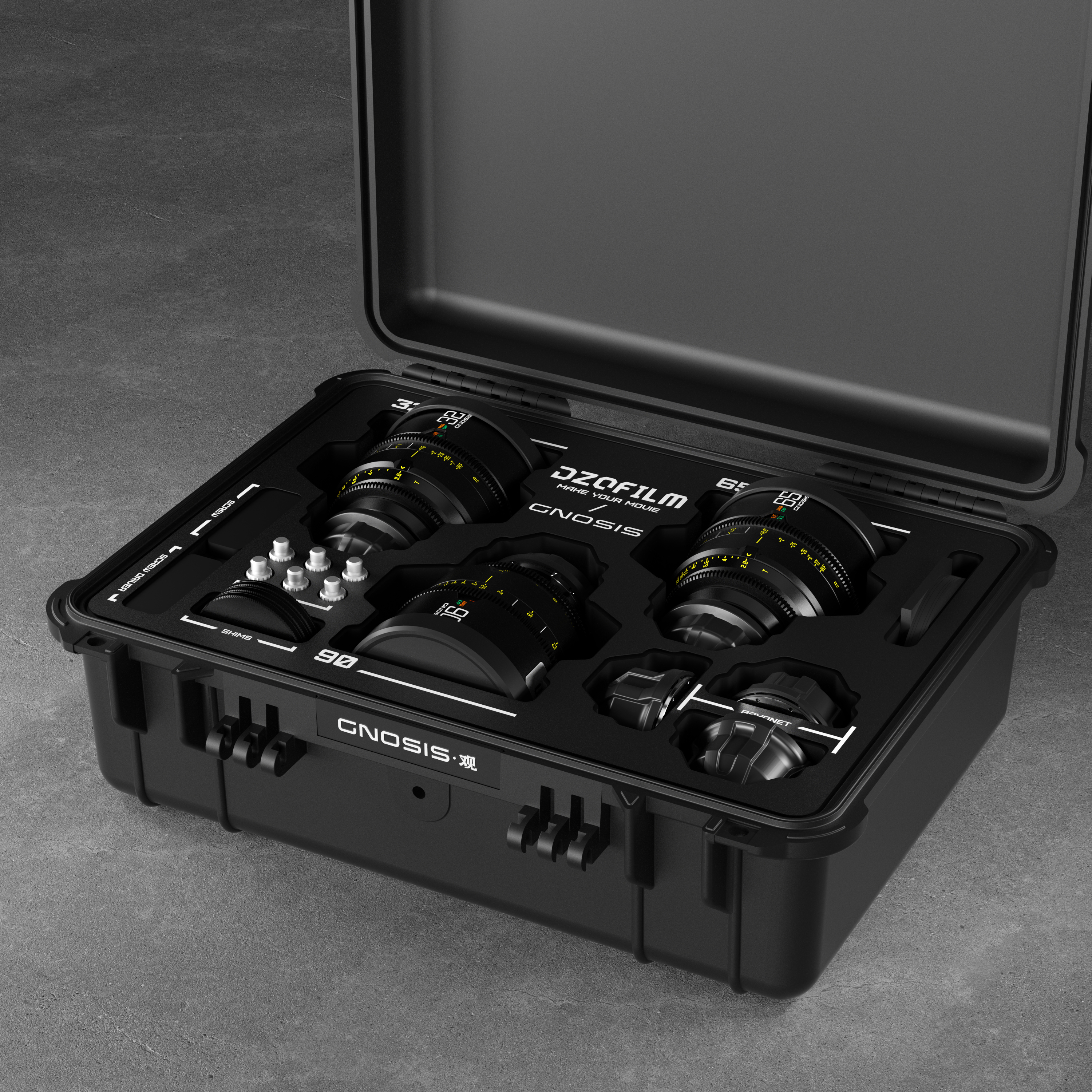 DZOFilm 32, 65, 90mm T2.8 Gnosis Macro Prime 3-Lens Kit (LPL with PL & EF Mounts) - 3