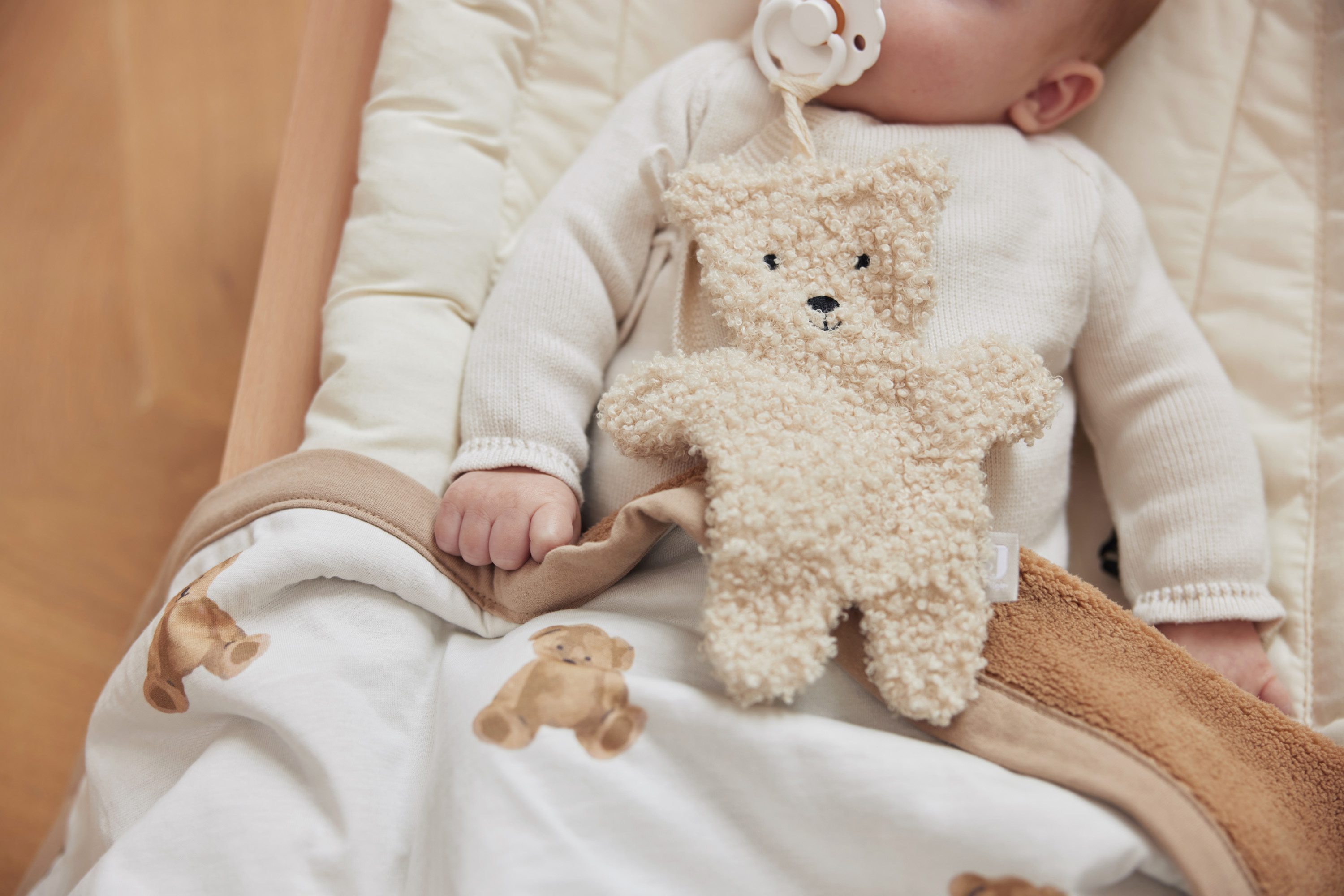 Jollein Pärlsammetfodrad bomullsfilt 75x100cm Teddy Bear - 8