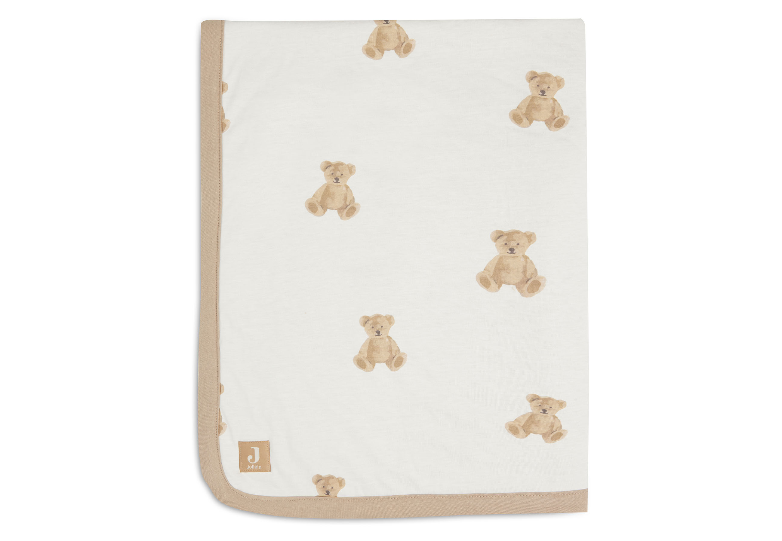 Jollein Pärlsammetfodrad bomullsfilt 75x100cm Teddy Bear - 2