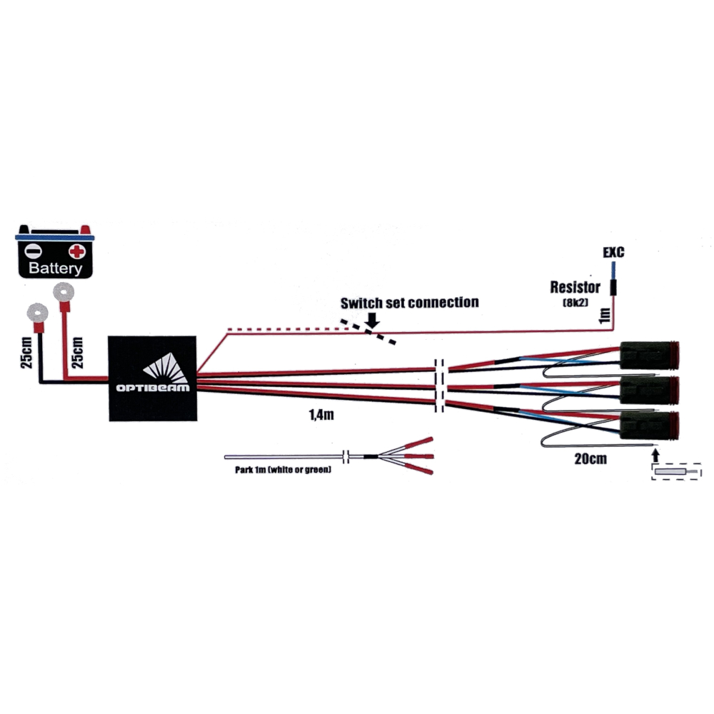 Relay Cable Kit, 3 x 4Pin DT connector, DRL