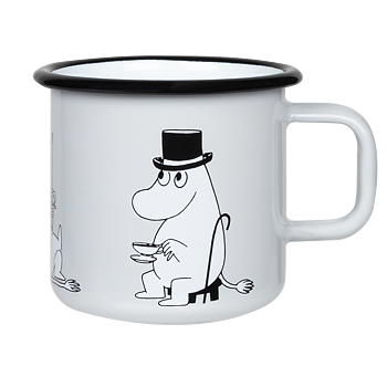 Mumin emaljmugg från Muurla med Muminpappa
