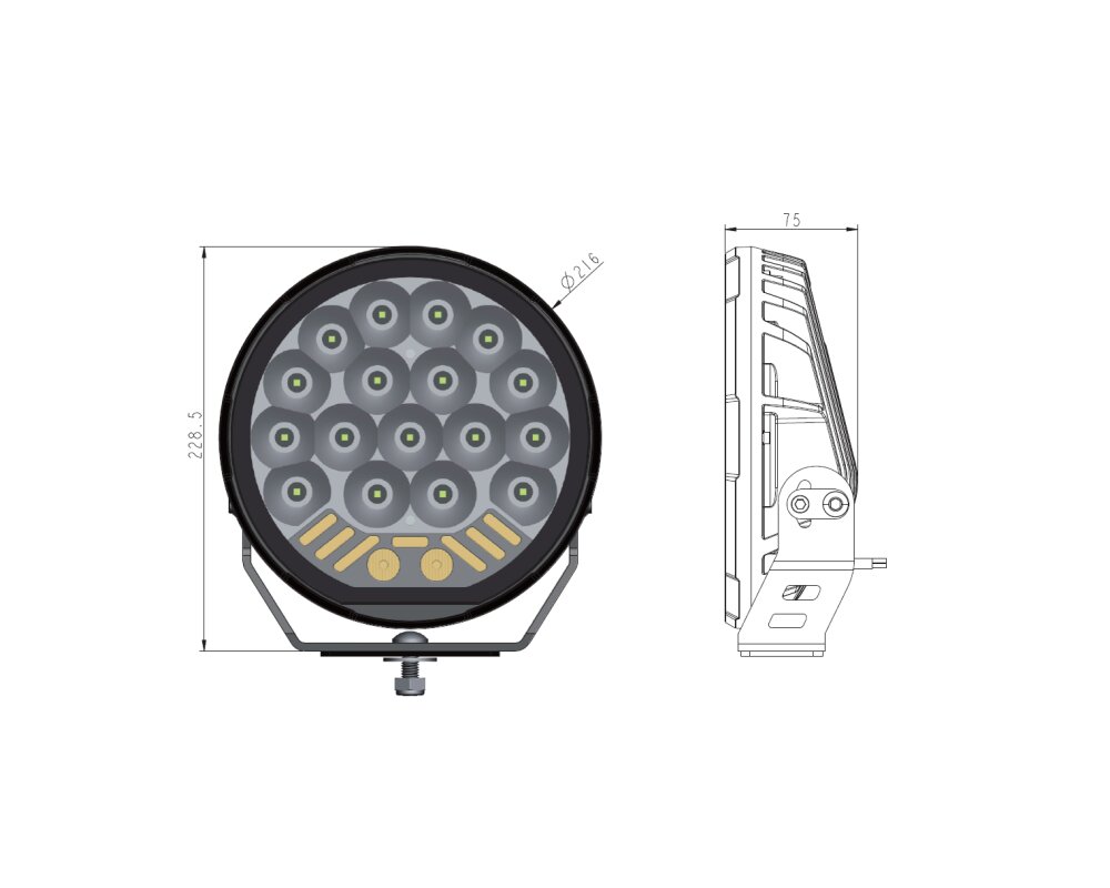 V-Sight  ROADKING 9"  LED-Extraljus med blixtljus och positionsljus - 8