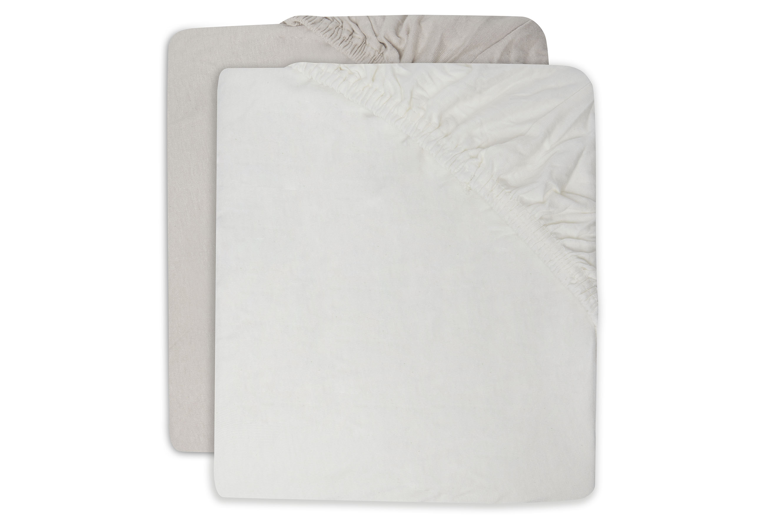 Jollein Dra-på lakan bomull 60x120cm Ivory/Nougat (2p) 
