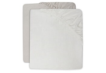 Jollein Dra-på lakan bomull 60x120cm Ivory/Nougat (2p) 
