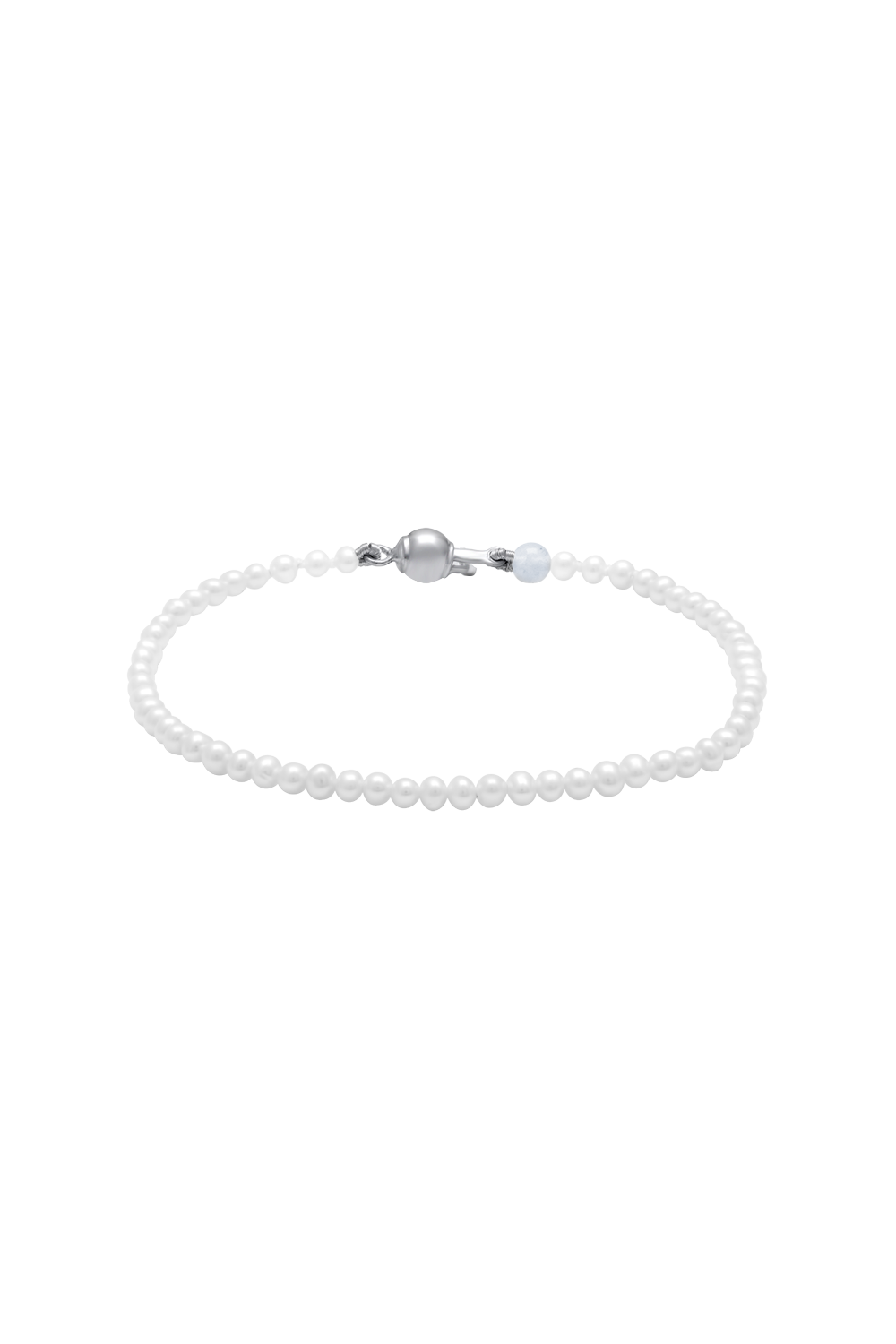 Blå pärlarmband Silver