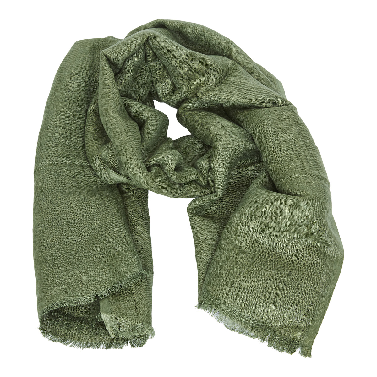 Scarf i Linne och Viskos - Olive