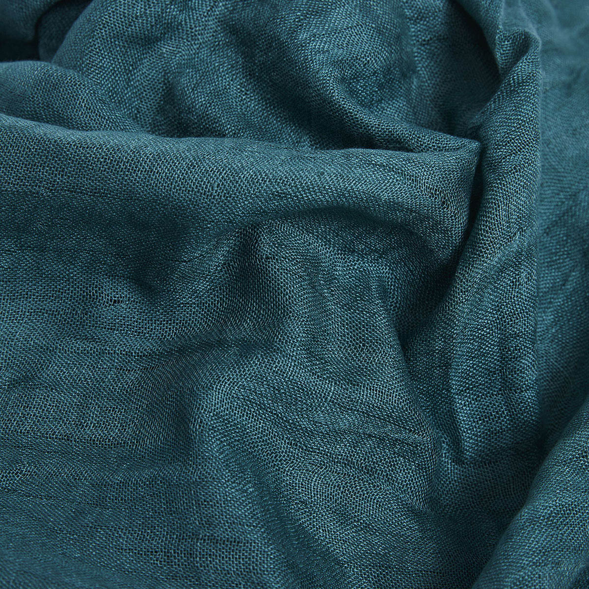 Scarf in Linen Viscose - Petrol - 2