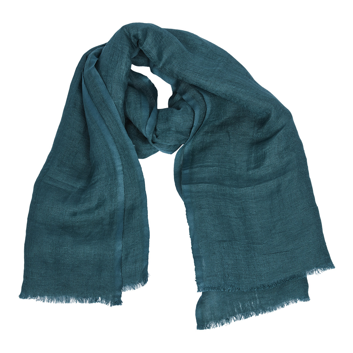 Scarf in Linen Viscose - Petrol