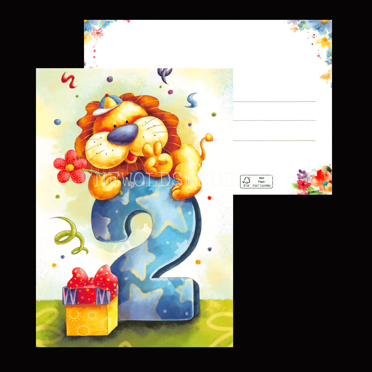 Grattis 2-år Vykort - 555 - 3